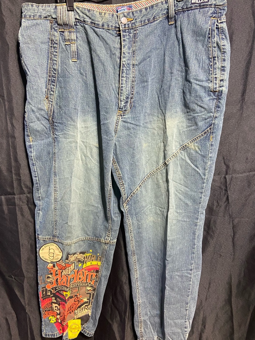 Vintage Y2K FUBU Platinum Harlem Globetrotters Denim Jeans